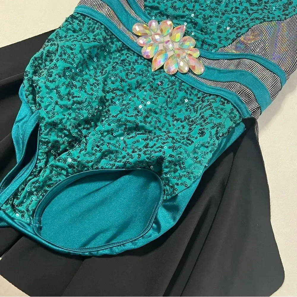 Weissman Like Whoa Dance Costume MC Medium (11-12) 16306 Rhinestone Accents EUC